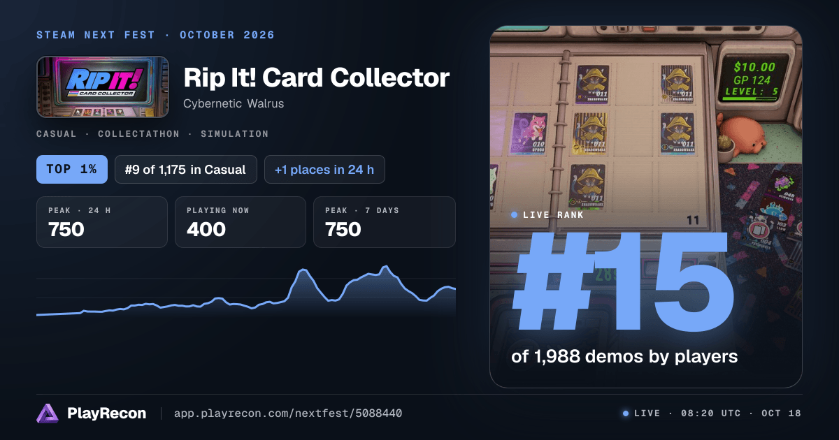 Rip It! Card Collector in Steam Next Fest