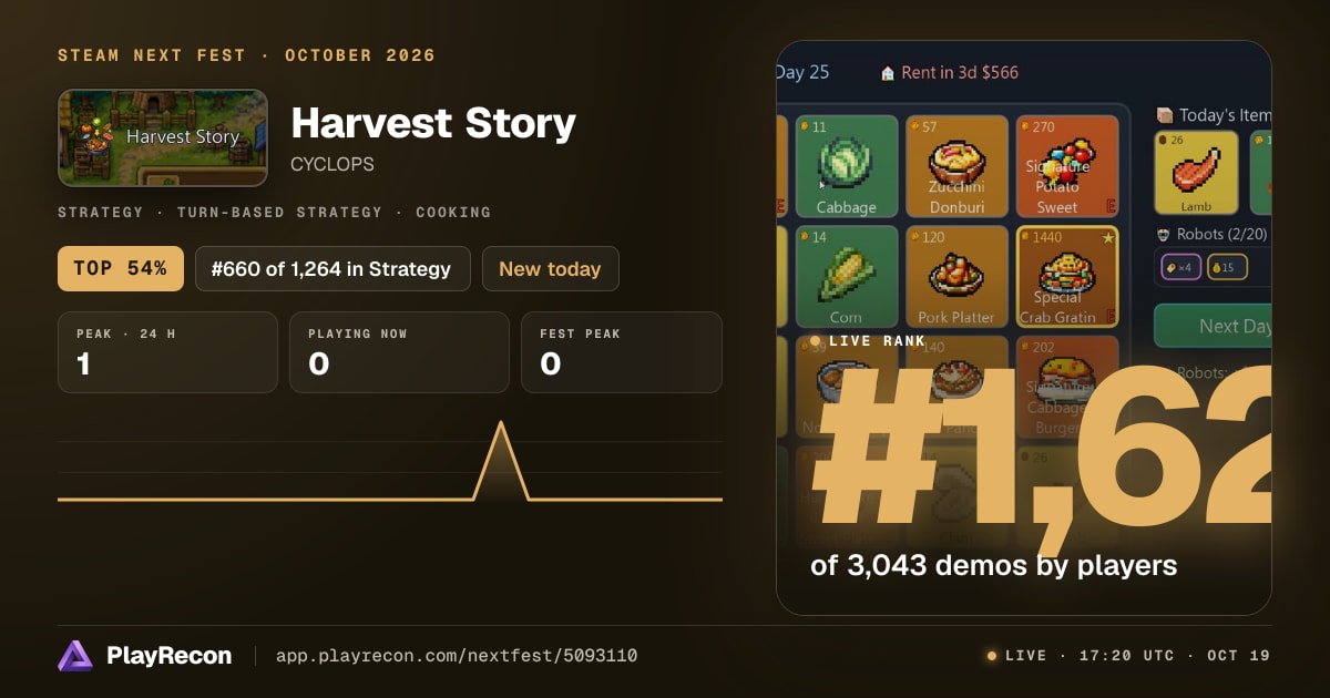 Harvest Story in Steam Next Fest