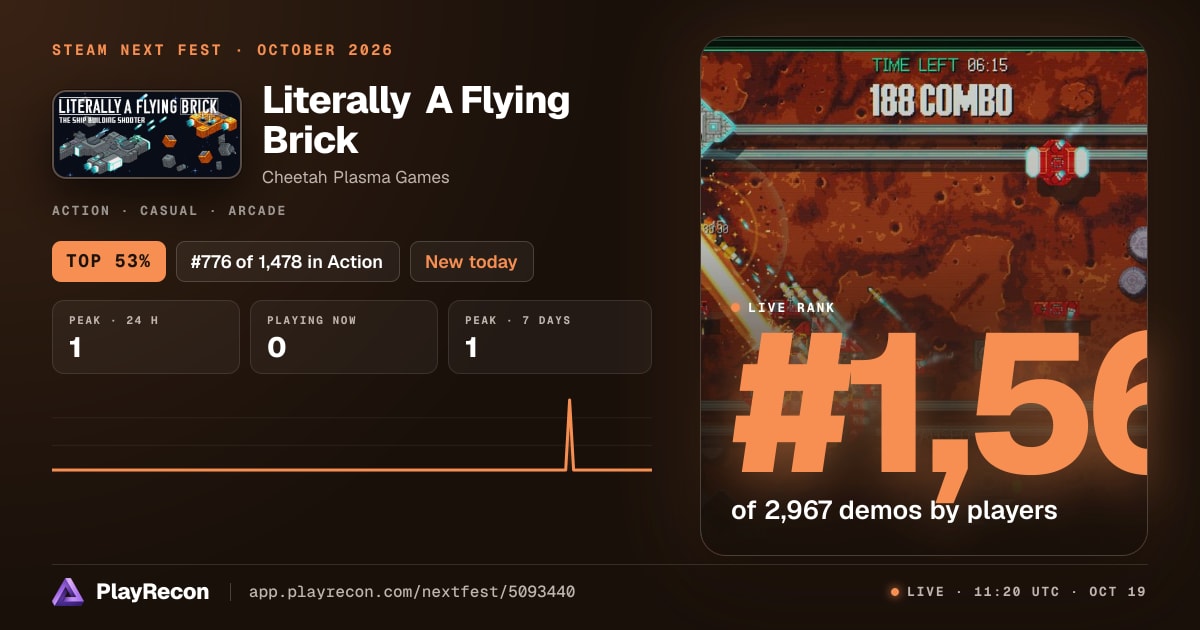 Literally A Flying Brick на Steam Next Fest