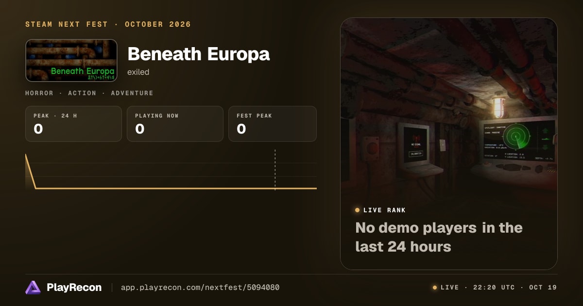 Beneath Europa на Steam Next Fest