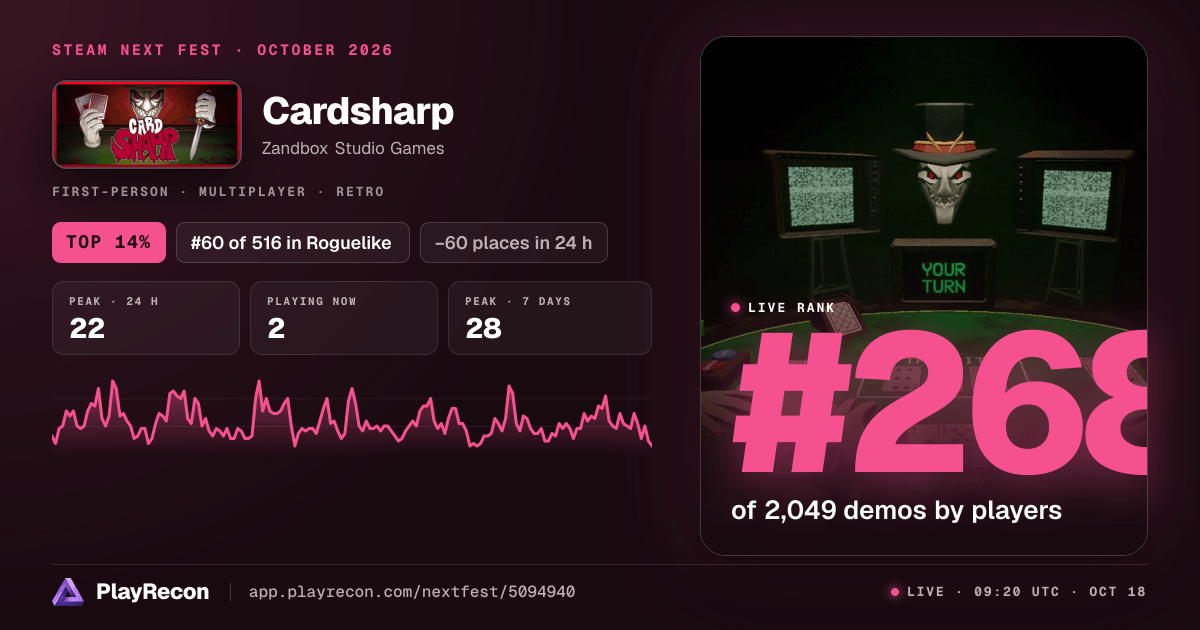 Cardsharp im Steam Next Fest