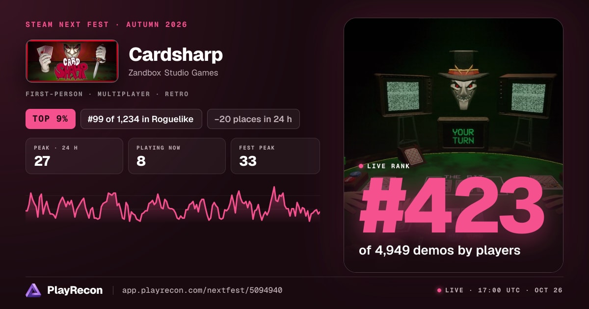 Cardsharp im Steam Next Fest