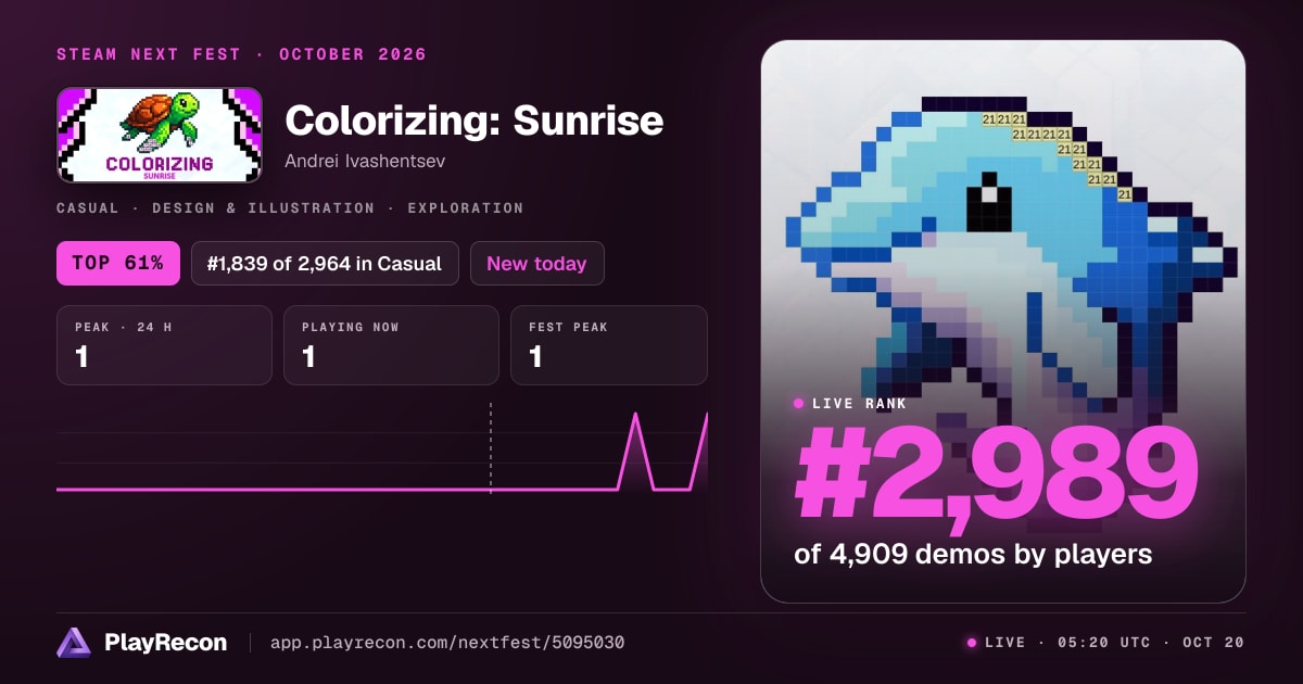 Colorizing: Sunrise im Steam Next Fest