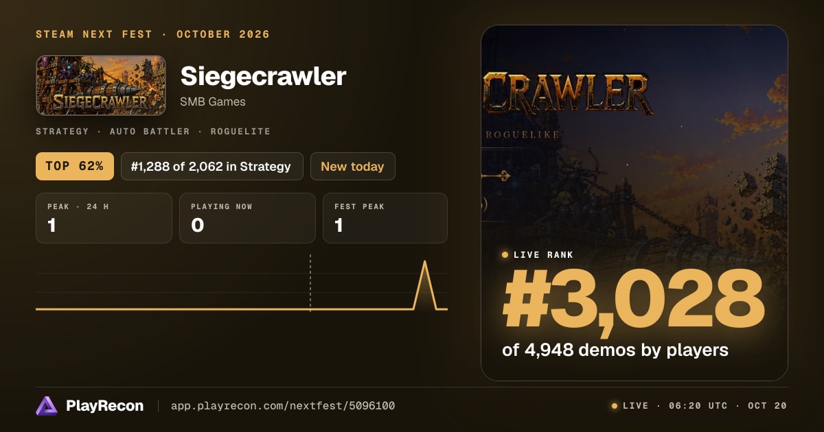 Siegecrawler in Steam Next Fest