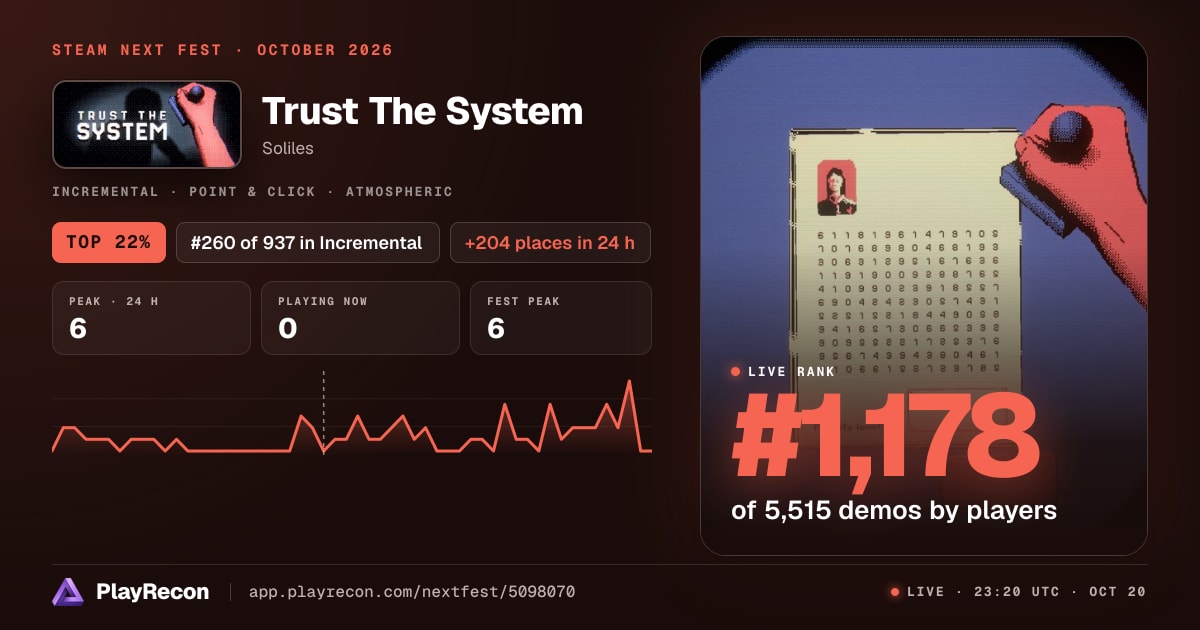 Trust The System in Steam Next Fest