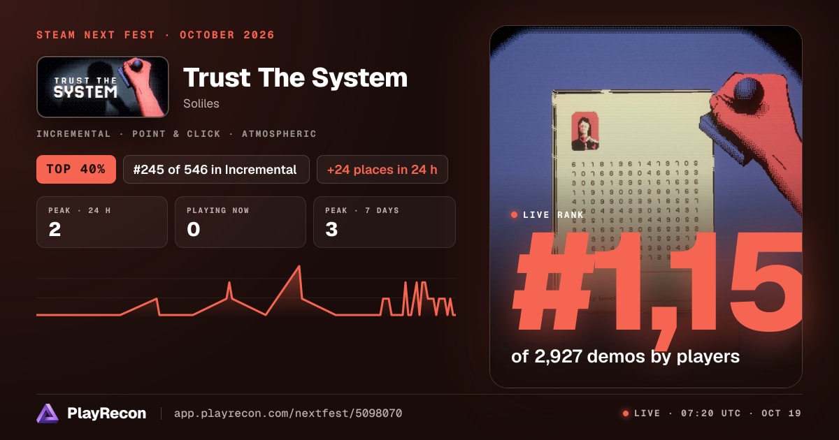Trust The System au Steam Next Fest