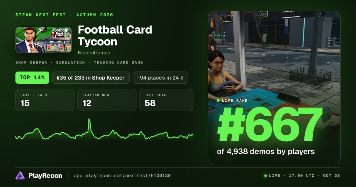 Football Card Tycoon en el Steam Next Fest