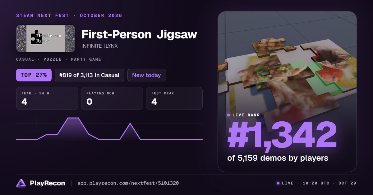 First-Person Jigsaw im Steam Next Fest