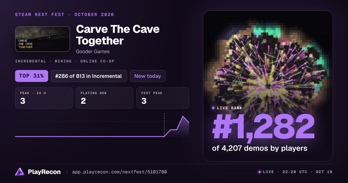 Carve The Cave Together allo Steam Next Fest