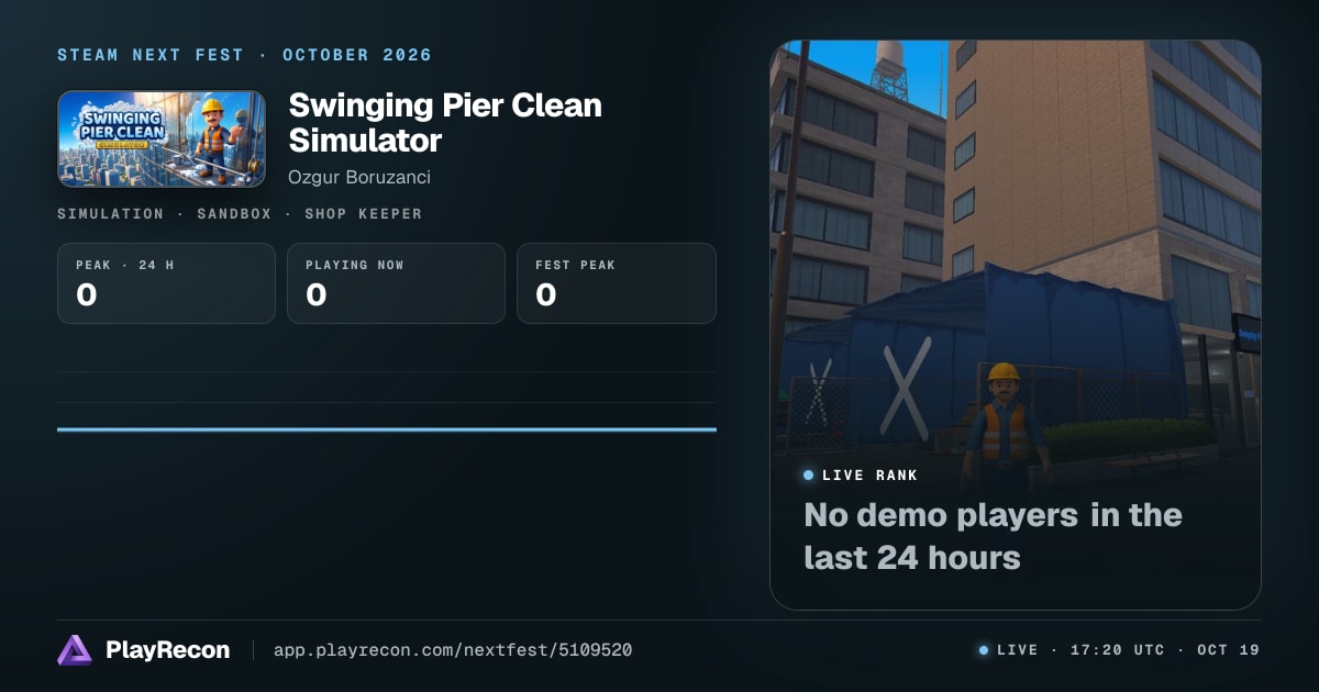 Swinging Pier Clean Simulator in Steam Next Fest