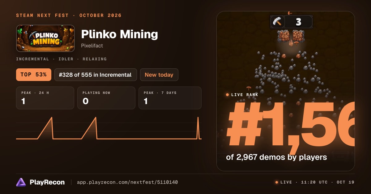 Plinko Mining in Steam Next Fest