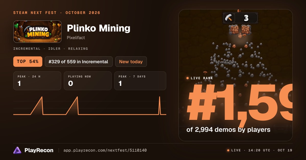 Plinko Mining im Steam Next Fest