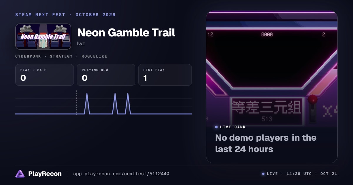 Neon Gamble Trail en el Steam Next Fest