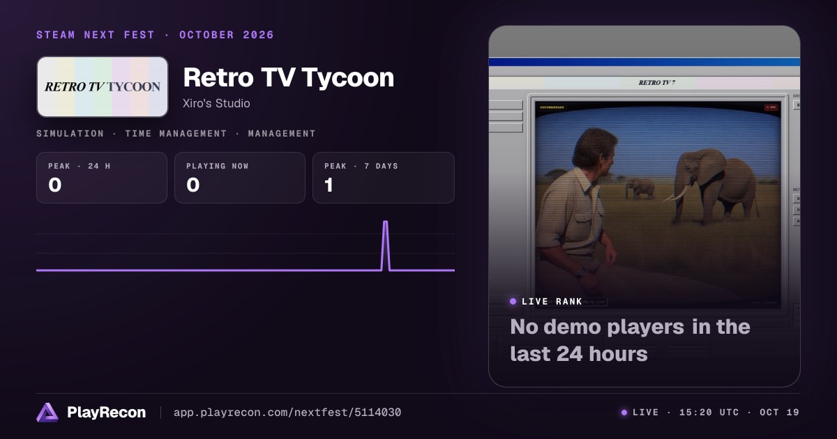 Retro TV Tycoon en el Steam Next Fest