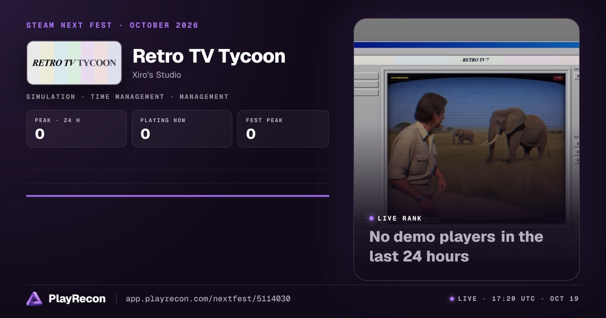 Retro TV Tycoon на Steam Next Fest