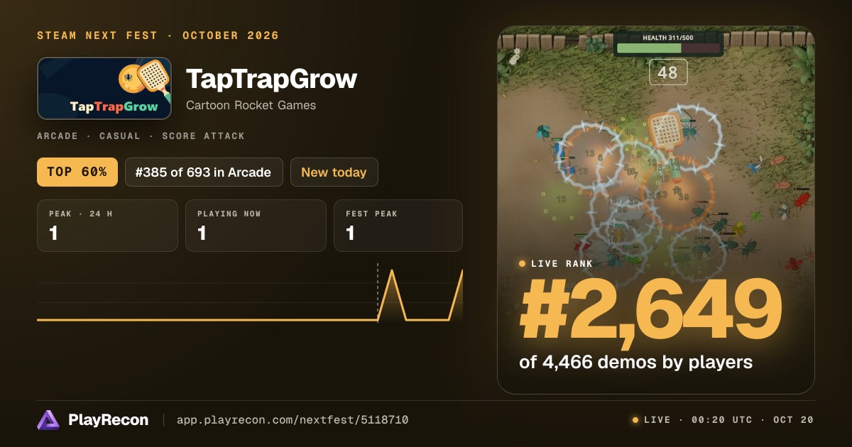 TapTrapGrow in Steam Next Fest
