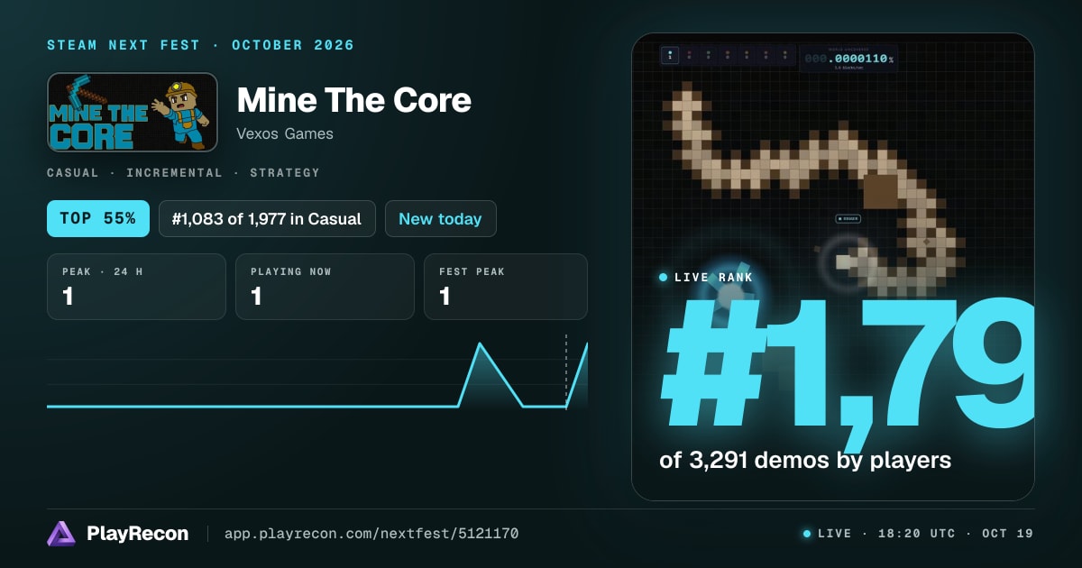 Mine The Core in Steam Next Fest