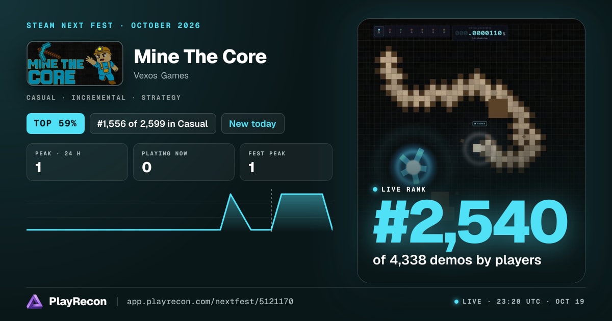 Mine The Core im Steam Next Fest