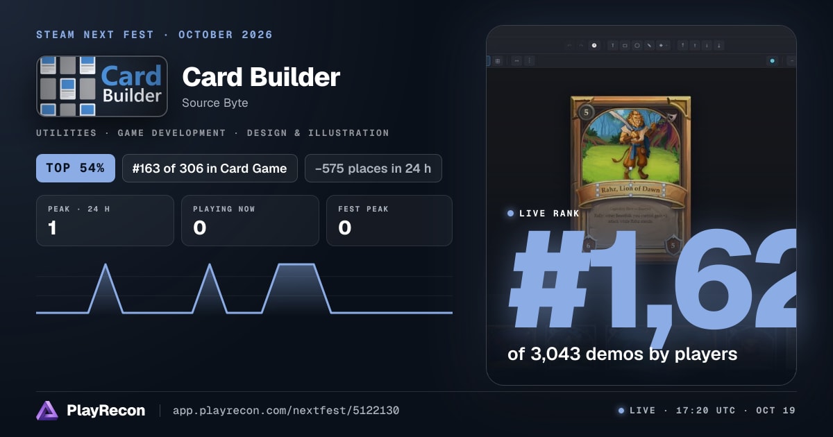 Card Builder in Steam Next Fest