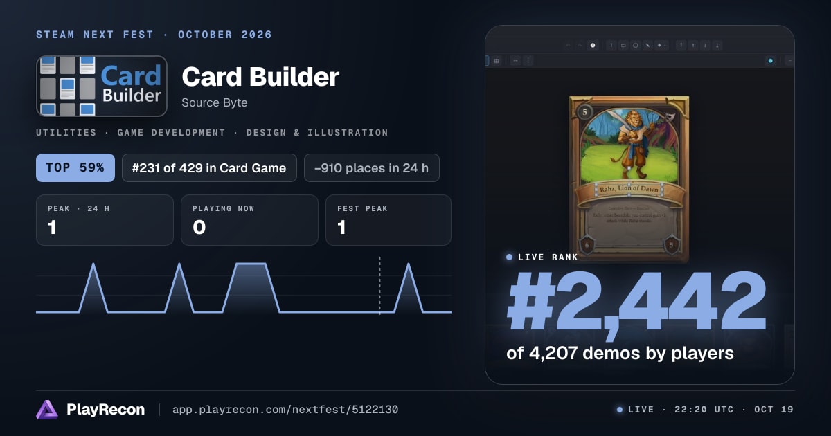 Card Builder en el Steam Next Fest