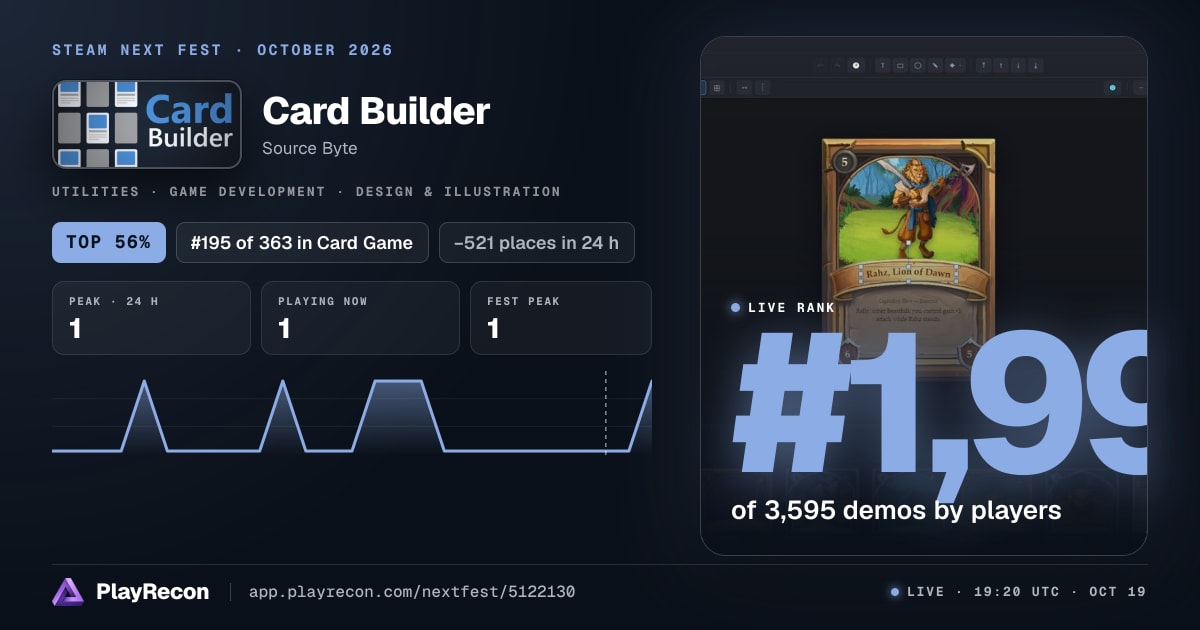 Card Builder allo Steam Next Fest