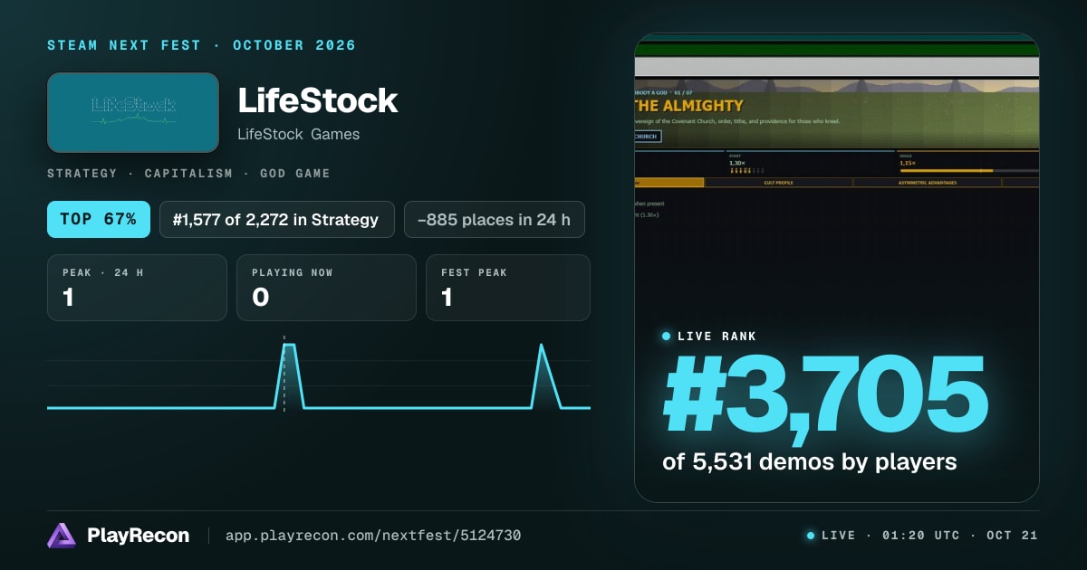 LifeStock на Steam Next Fest
