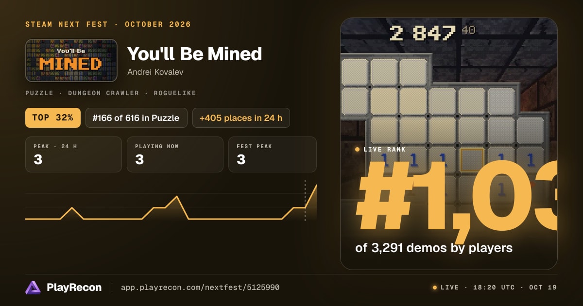 You'll Be Mined im Steam Next Fest
