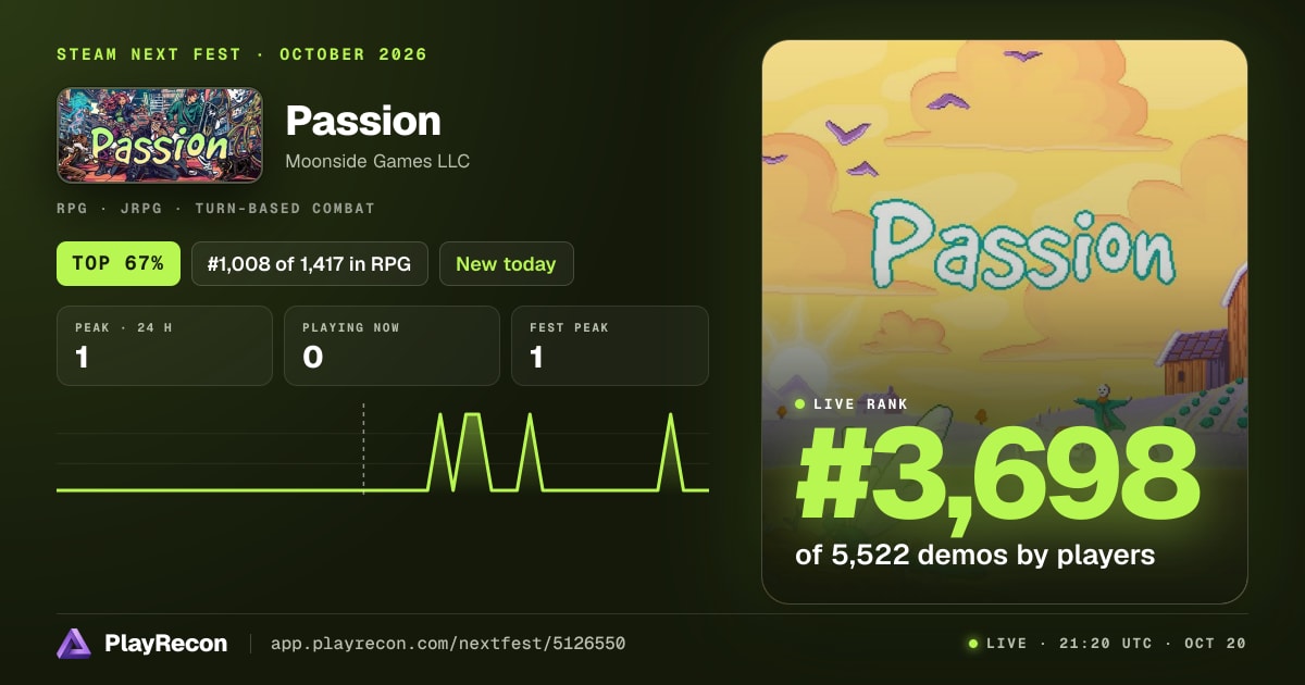 Passion in Steam Next Fest