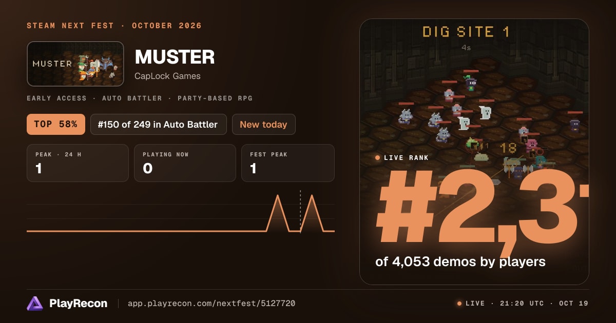 MUSTER in Steam Next Fest