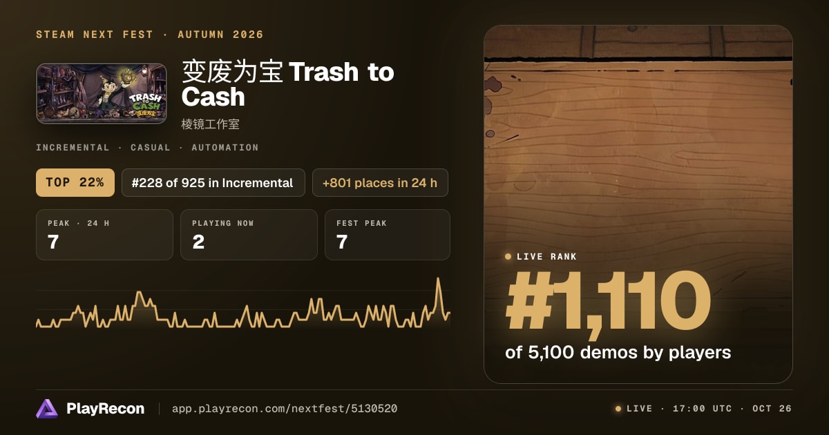 变废为宝 Trash to Cash in Steam Next Fest