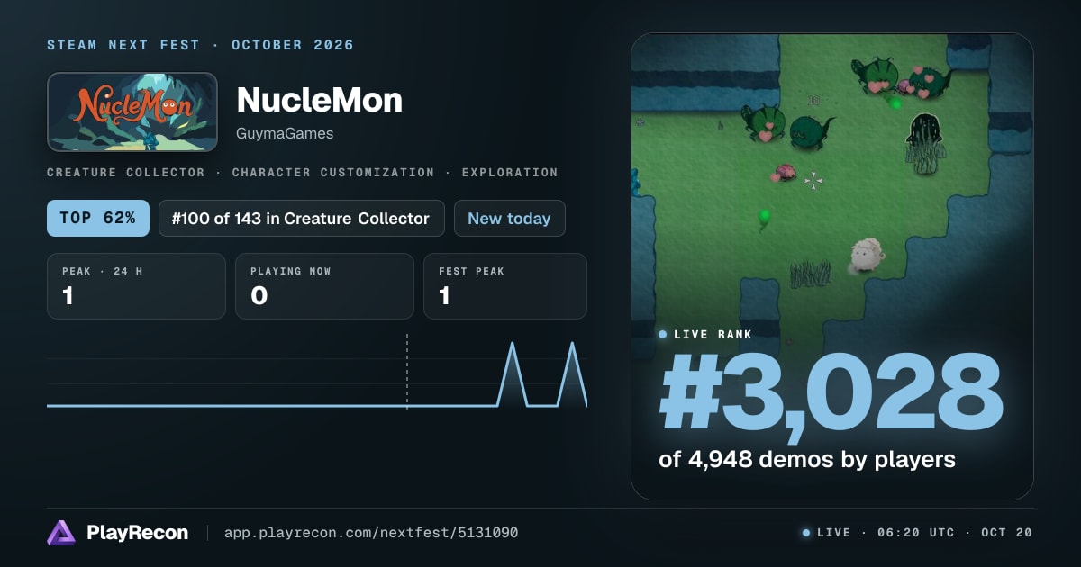 NucleMon en el Steam Next Fest