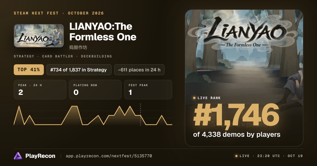 LIANYAO:The Formless One in Steam Next Fest
