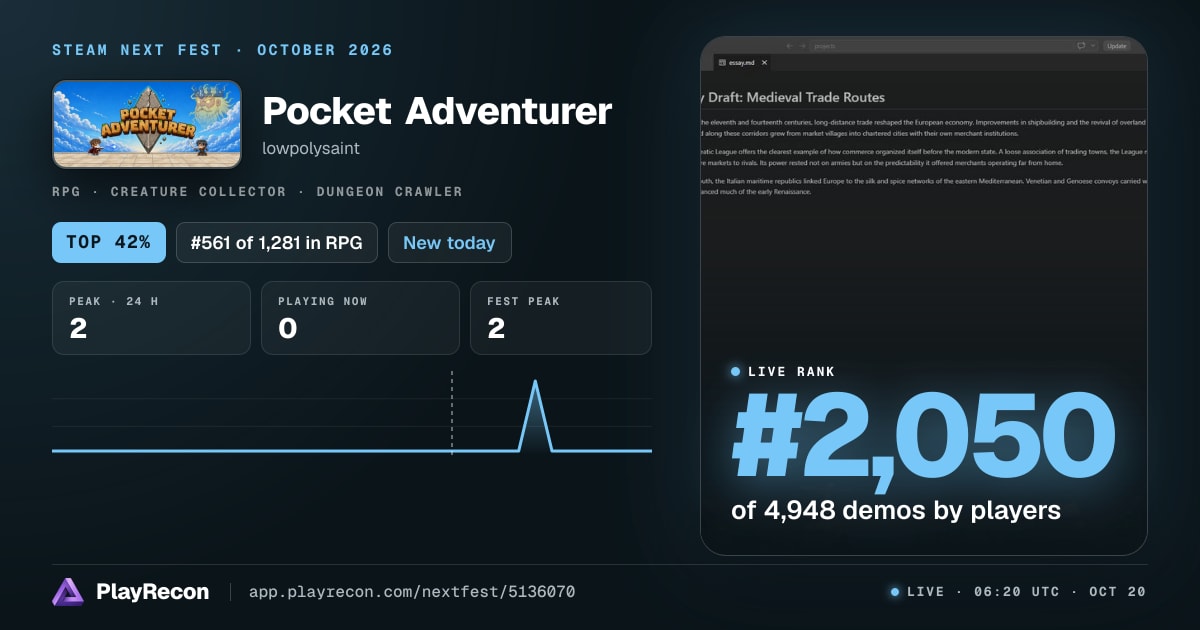 Pocket Adventurer allo Steam Next Fest