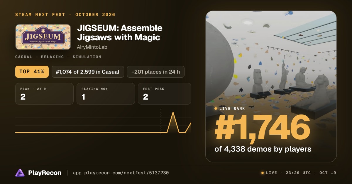 JIGSEUM: Assemble Jigsaws with Magic на Steam Next Fest