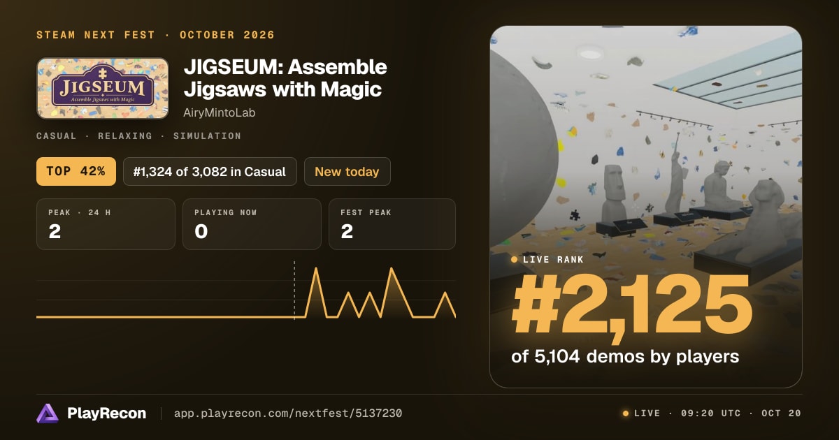 JIGSEUM: Assemble Jigsaws with Magic im Steam Next Fest