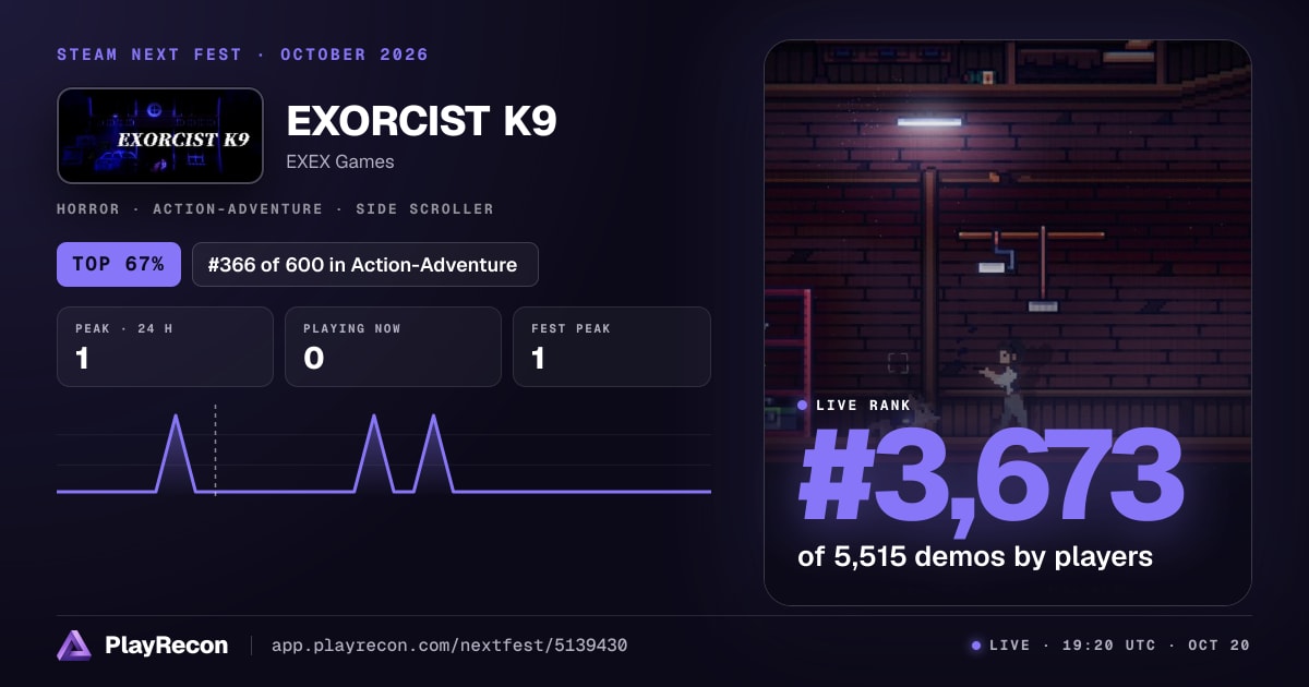 EXORCIST K9 en el Steam Next Fest