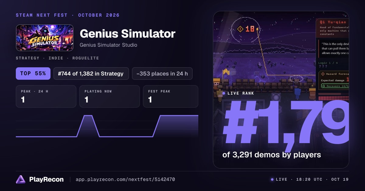 Genius Simulator in Steam Next Fest