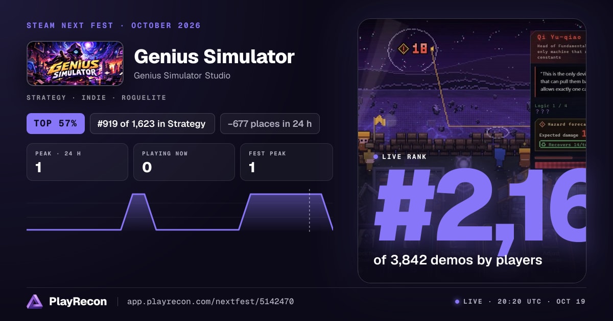 Genius Simulator на Steam Next Fest