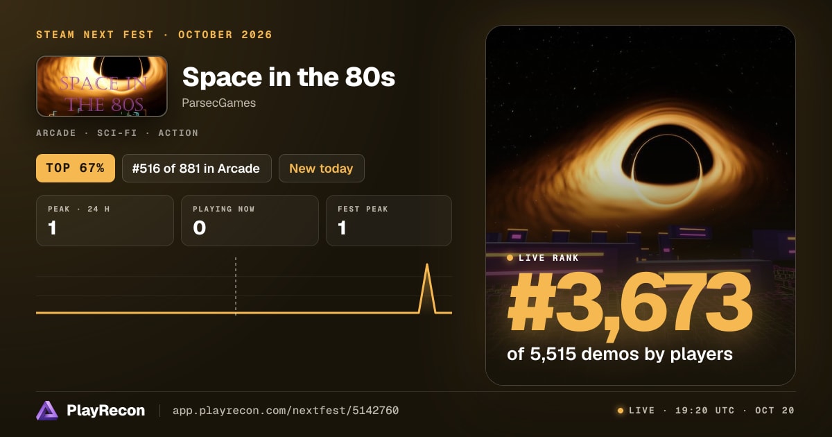 Space in the 80s im Steam Next Fest