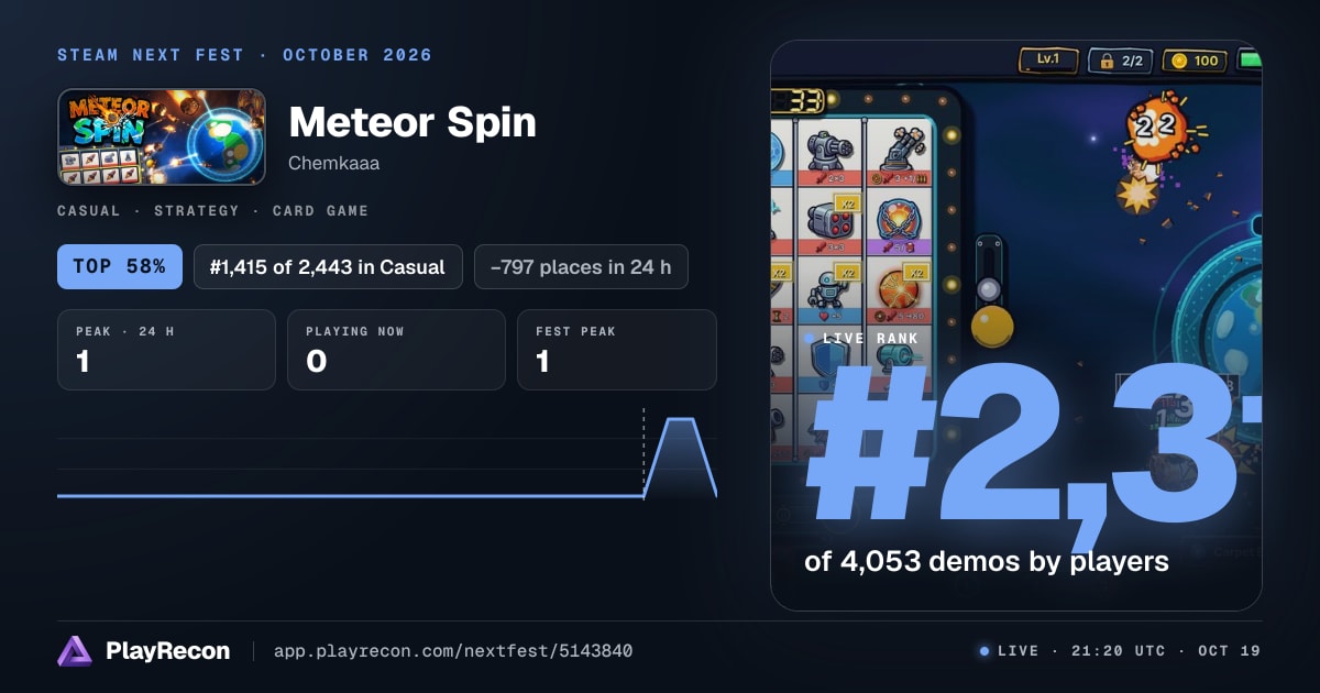Meteor Spin на Steam Next Fest