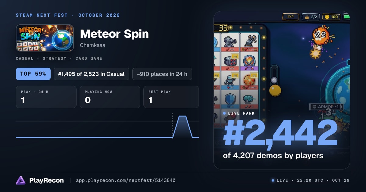 Meteor Spin en el Steam Next Fest