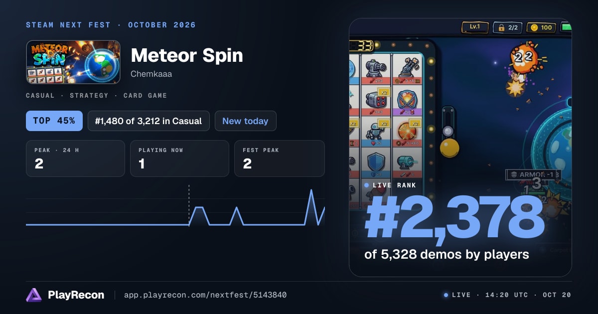 Meteor Spin im Steam Next Fest