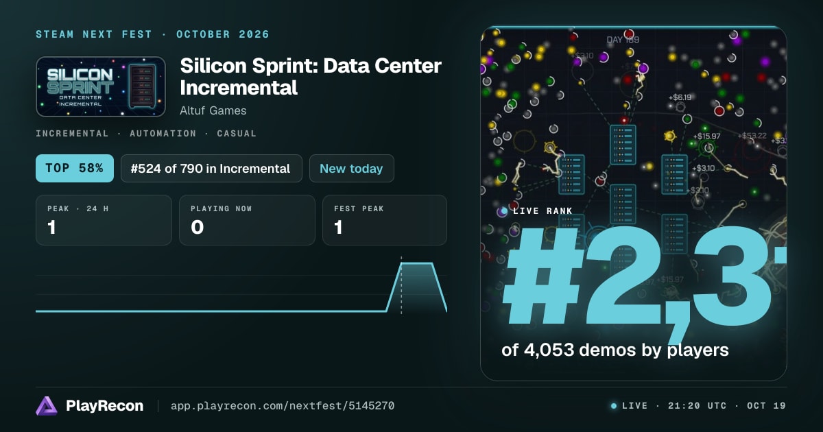 Silicon Sprint: Data Center Incremental in Steam Next Fest