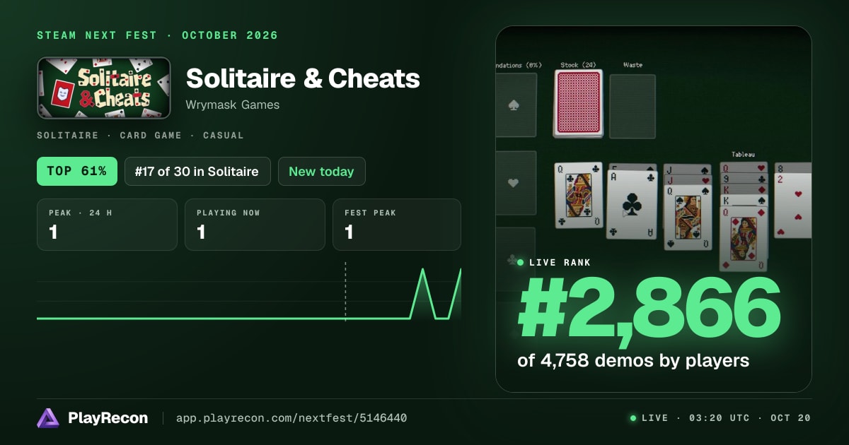 Solitaire & Cheats en el Steam Next Fest