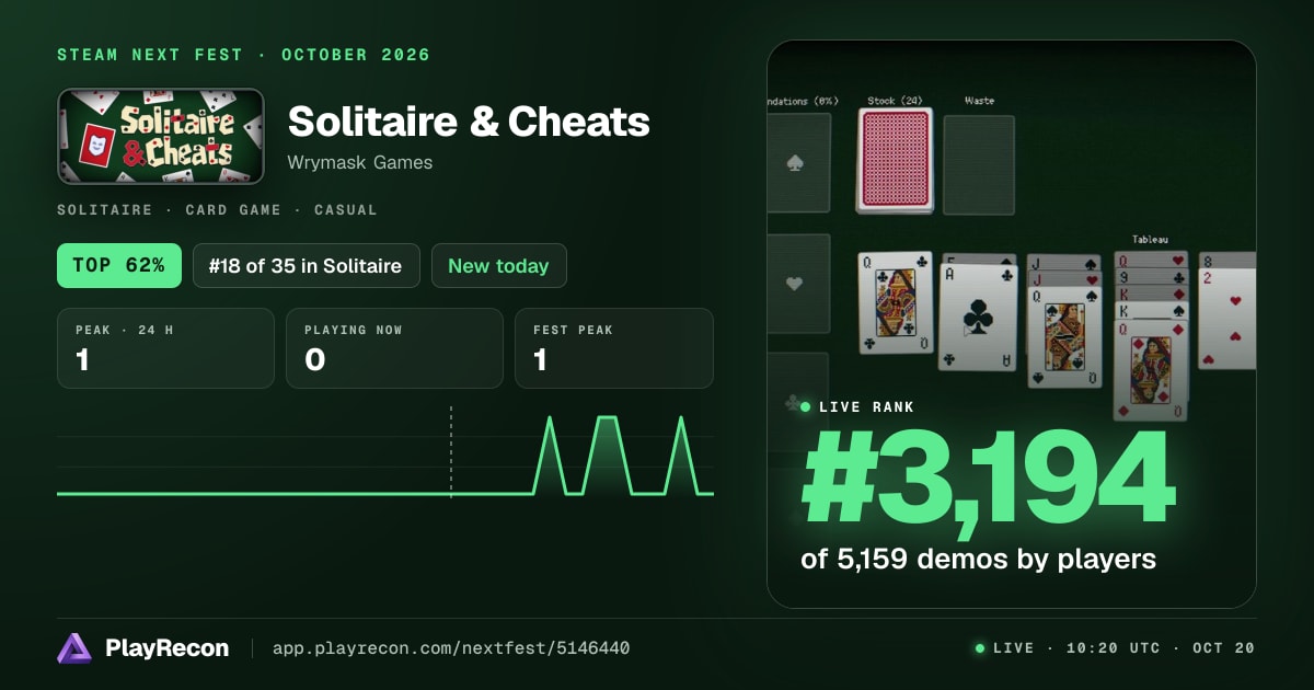 Solitaire & Cheats im Steam Next Fest