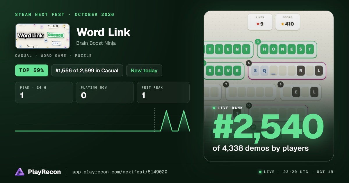 Word Link au Steam Next Fest