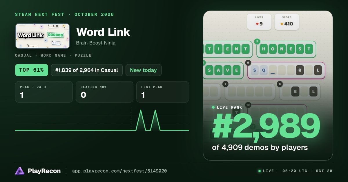 Word Link на Steam Next Fest