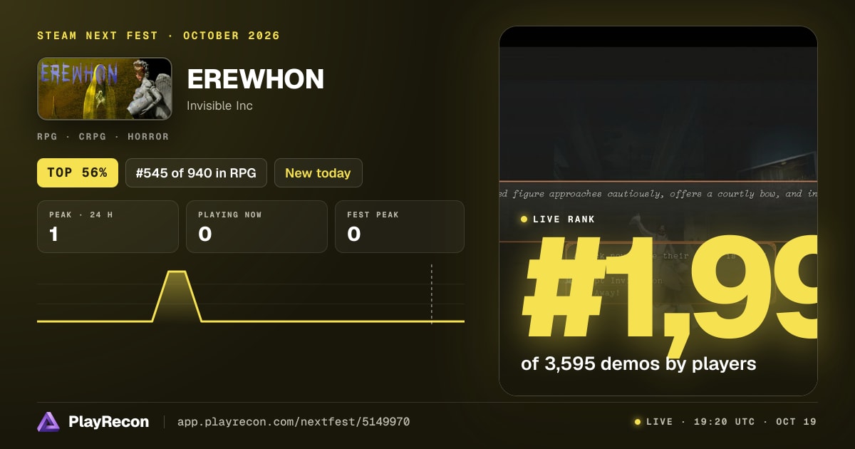 EREWHON на Steam Next Fest