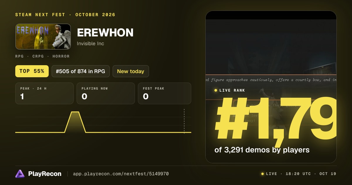 EREWHON im Steam Next Fest