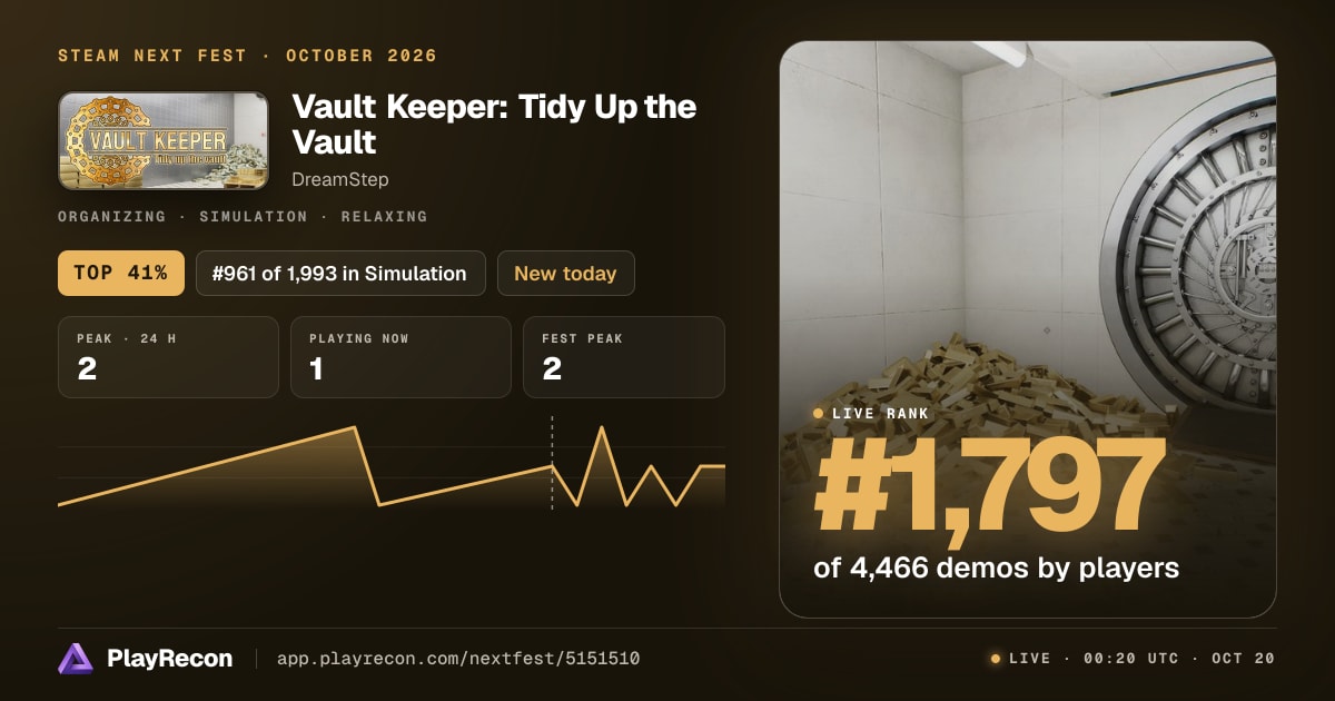 Vault Keeper: Tidy Up the Vault allo Steam Next Fest